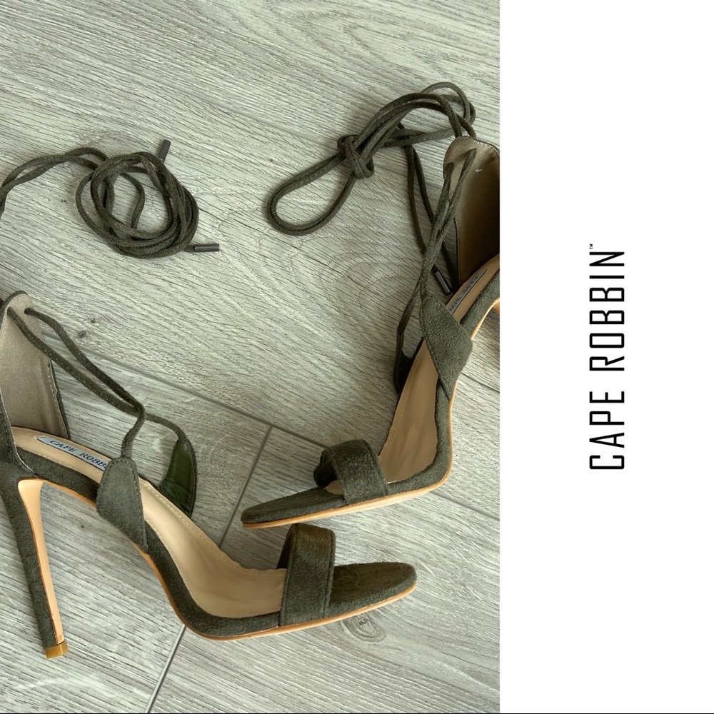Cape Robbin - Sexy Olive Lace Up Sandles